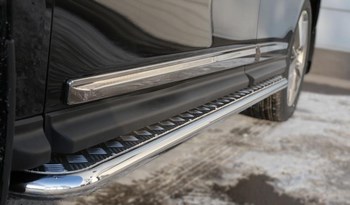 Пороги труба D42 с листом RUSSTAL для Nissan Pathfinder - ОбвесКарРу VIN: NPL-002023. 