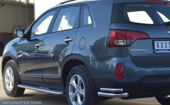Пороги труба D42 с листом RUSSTAL для Kia Sorento - ОбвесКарРу VIN: KIL-001267. 