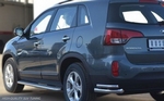 Пороги труба D42 с листом RUSSTAL для Kia Sorento