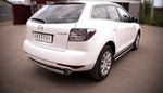 Пороги труба D75хD42 овал с проступью RUSSTAL для Mazda CX-7