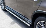 Пороги труба D75хD42 овал с проступью RUSSTAL для Peugeot 4008