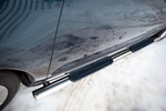 Пороги труба D75хD42 овал с накладками RUSSTAL для Peugeot 3008