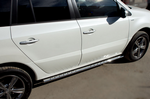 Пороги труба D75хD42 овал с проступью RUSSTAL для Renault Koleos