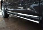 Пороги труба D75xD42 овал с поступью RUSSTAL для Nissan Murano