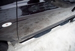 Пороги труба D76 c накладками (вариант 1) RUSSTAL для Nissan Qashqai