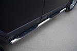 Пороги труба D76 c накладками (вариант 2) RUSSTAL для Kia Sorento