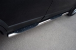 Пороги труба D76 c накладками (вариант 3) RUSSTAL для Kia Sorento