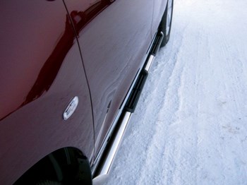 Пороги труба D76 с накладками (вариант 1) RUSSTAL для Nissan Murano - ОбвесКарРу VIN: NMT-0103181. 