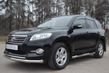 Пороги труба D76 с накладками (вариант 1) RUSSTAL для Toyota RAV4 Long - ОбвесКарРу VIN: TRLT-1001511. 