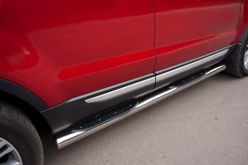 Пороги труба D76 с накладками (вариант 2) RUSSTAL для Land Rover Evoque Prestige u Pure - ОбвесКарРу VIN: REPT-0008052. 