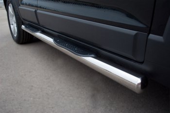 Пороги труба D76 с накладками (вариант 3) RUSSTAL для Nissan Murano - ОбвесКарРу VIN: NMT-0103183. 