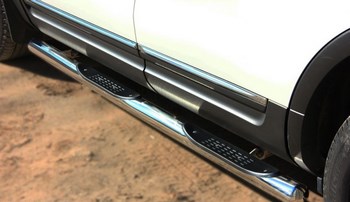 Пороги труба D76 с накладками (вариант 3) RUSSTAL для Ford Explorer - ОбвесКарРу VIN: FET-0013133. 