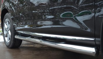 Пороги труба D76 с накладками (вариант 3) RUSSTAL для Nissan Murano - ОбвесКарРу VIN: NMT-0003183. 