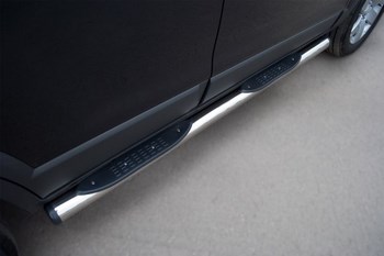 Пороги труба D76 с накладками (вариант 2) RUSSTAL для Volkswagen Touareg - ОбвесКарРу VIN: VWT-0007022. 