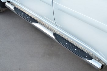 Пороги труба D76 с накладкой (вариант 3) RUSSTAL для Mitsubishi Pajero Sport - ОбвесКарРу VIN: MPST-0015793. 
