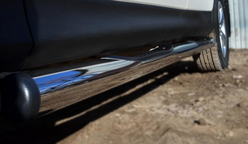 Пороги труба D76 с накладкой (вариант 2) RUSSTAL для Toyota RAV4 - ОбвесКарРу VIN: TR4T-0012842. 