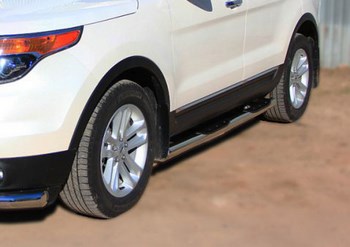 Пороги труба D76 с накладкой (вариант 2) RUSSTAL для Ford Explorer - ОбвесКарРу VIN: FET-0013132. 