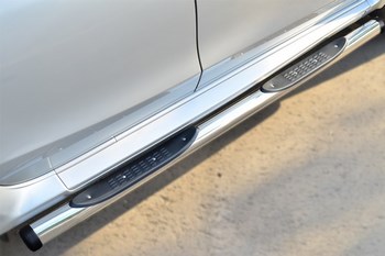 Пороги труба D76 с накладкой (вариант 2) RUSSTAL для Nissan Terrano - ОбвесКарРу VIN: NTRT-001791. 