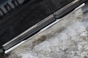 Пороги труба D76 с накладкой (вариант 3) RUSSTAL для Nissan Pathfinder - ОбвесКарРу VIN: NPT-0020213. 