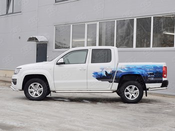 Пороги труба Russtal для Volkswagen Amarok - ОбвесКарРу VIN: VAML-0025431. 