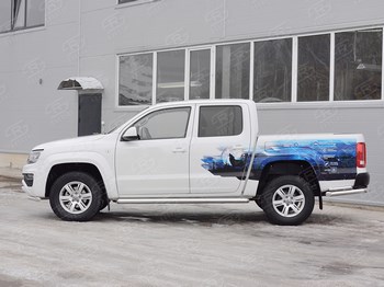 Пороги труба Russtal для Volkswagen Amarok - ОбвесКарРу VIN: VAMT-0025413. 