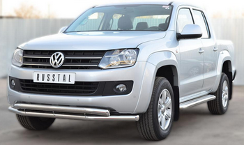 Пороги труба с листом Russtal для Volkswagen Amarok - ОбвесКарРу VIN: VAKL-001565. 