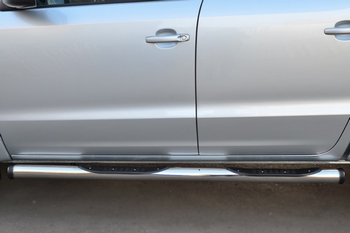 Пороги труба с накладкой Russtal для Volkswagen Amarok - ОбвесКарРу VIN: VAKT-0015632. 