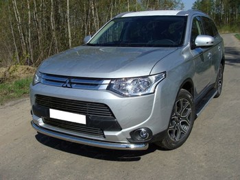 Решётка радиатора верхняя для Mitsubishi Outlander (12 мм) - ОбвесКарРу VIN: MITOUT14-03. 