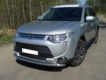 Решётка радиатора верхняя для Mitsubishi Outlander (12 мм)