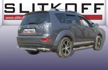 Уголки d57 SLITKOFF для Mitsubishi Outlander XL - ОбвесКарРу VIN: MXL012. 