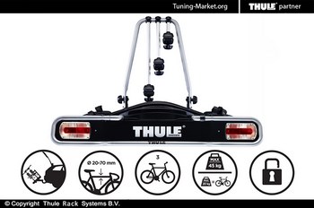 Велобагажник с замком Thule EuroRide 943 на фаркоп (на 3 велосипеда) - ОбвесКарРу VIN: 943. 