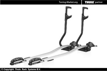 Велобагажник с замком Thule ProRide Twin Pack 591040 на крышу (на 2 велосипеда, за оба колеса) - ОбвесКарРу VIN: 591040. 