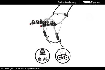 Велобагажник Thule ClipOn 9104 на заднюю дверь хетчбэков или фургонов (на 3 велосипеда) - ОбвесКарРу VIN: 9104. 