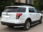 Задняя защита бампера для Ford Explorer (уголки овальные d75х42 мм)