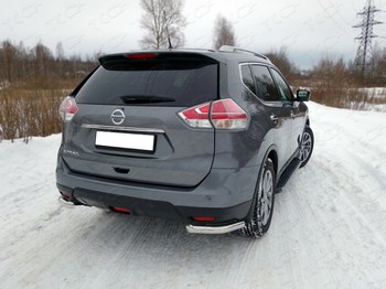 Задняя защита бампера для Nissan X-Trail (уголки 60,3 мм) - ОбвесКарРу VIN: NISXTR15-18. 