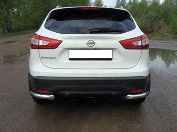 Задняя защита бампера для Nissan Qashqai (уголки d60,3 мм) - ОбвесКарРу VIN: NISQASH14-13. 