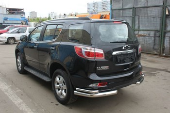 Задняя защита бампера для Chevrolet TrailBlazer (уголки двойные d76,1/42,4 мм) - ОбвесКарРу VIN: CHEVTRBL13-10. 