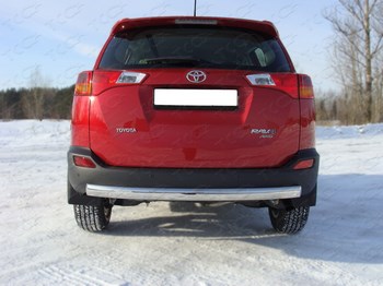 Задняя защита бампера для Toyota RAV 4 (овальная 75х42) - ОбвесКарРу VIN: TOYRAV13-11. 