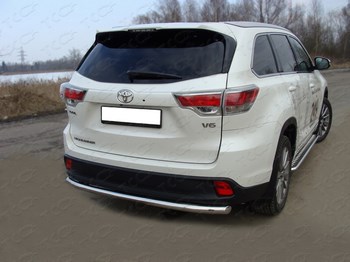 Задняя защита бампера для Toyota Highlander (d60,3 мм) - ОбвесКарРу VIN: TOYHIGHL14-15. 