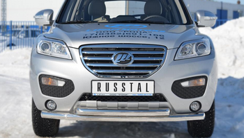 Защита переднего бампера d63 (секции) d63 (дуга) RUSSTAL для Lifan X60 - ОбвесКарРу VIN: LFZ-001236. 