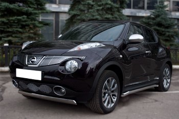 Защита порогов Russtal - труба 42 мм для Nissan Juke - ОбвесКарРу VIN: NJT-000883. 