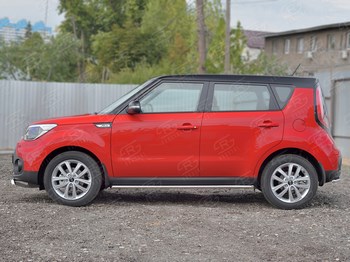 Защита порогов Russtal для Kia Soul - ОбвесКарРу VIN: KSOT-0027521. 