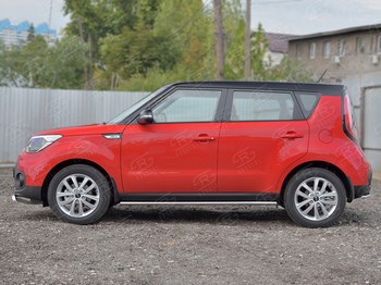 Защита порогов Russtal для Kia Soul - ОбвесКарРу VIN: KSOT-0027523. 