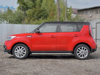 Защита порогов Russtal для Kia Soul - ОбвесКарРу VIN: KSOT-0027531. 