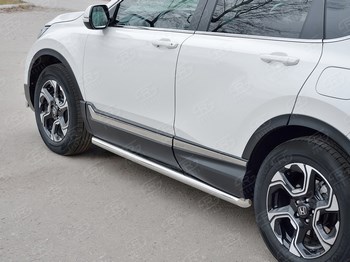 Защита порогов стальная труба Honda CR-V (2017-н.в.) - ОбвесКарРу VIN: HCRT-0028331. 
