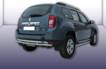 Защита заднего бампера d42-d42 двойная SLITKOFF для Renault Duster