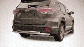 Защита заднего бампера d57-d42 двойная радиусная SLITKOFF для Toyota Highlander - ОбвесКарРу VIN: THI14-012. 