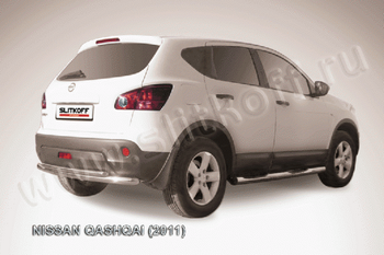 Защита заднего бампера d57-d42 двойная SLITKOFF для Nissan Qashqai - ОбвесКарРу VIN: NIQ11-009. 