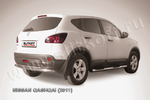 Защита заднего бампера d57-d42 двойная SLITKOFF для Nissan Qashqai