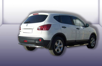 Защита заднего бампера d57-d57 двойная SLITKOFF для Nissan Qashqai +2 - ОбвесКарРу VIN: NIQ211-009. 
